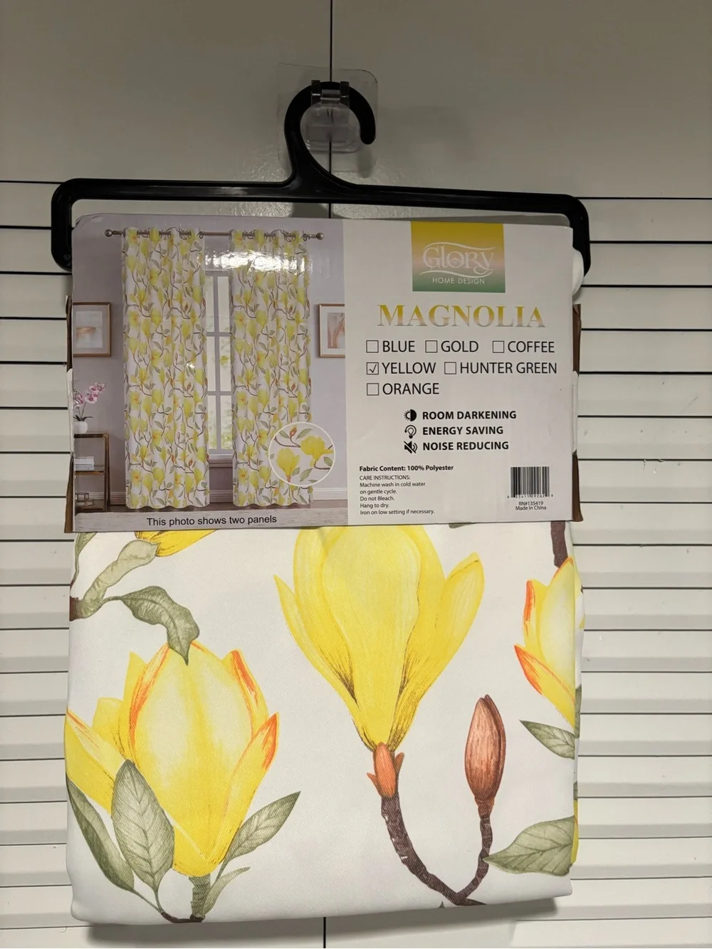 1 pair of Magnolia Yellow Curtain Panel